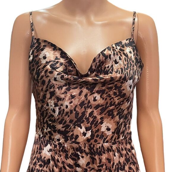 Chi Chi London Animal Print Slip Dress Size 8 - Picture 6 of 15